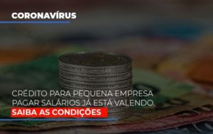 Credito Para Pequena Empresa Pagar Salarios Ja Esta Valendo - Contabilidade em Vitória - ES | Control Tax